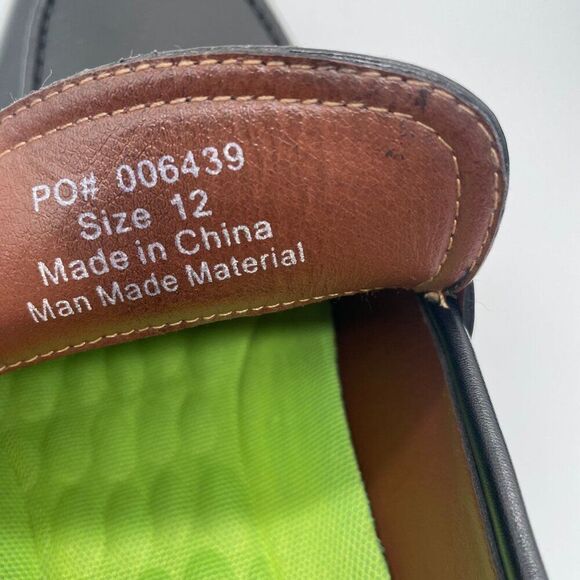 Vance Co. Mens Black Penny Loafer Keith Shoes 12 Comfort Foam Square Toe Work - Picture 7 of 11